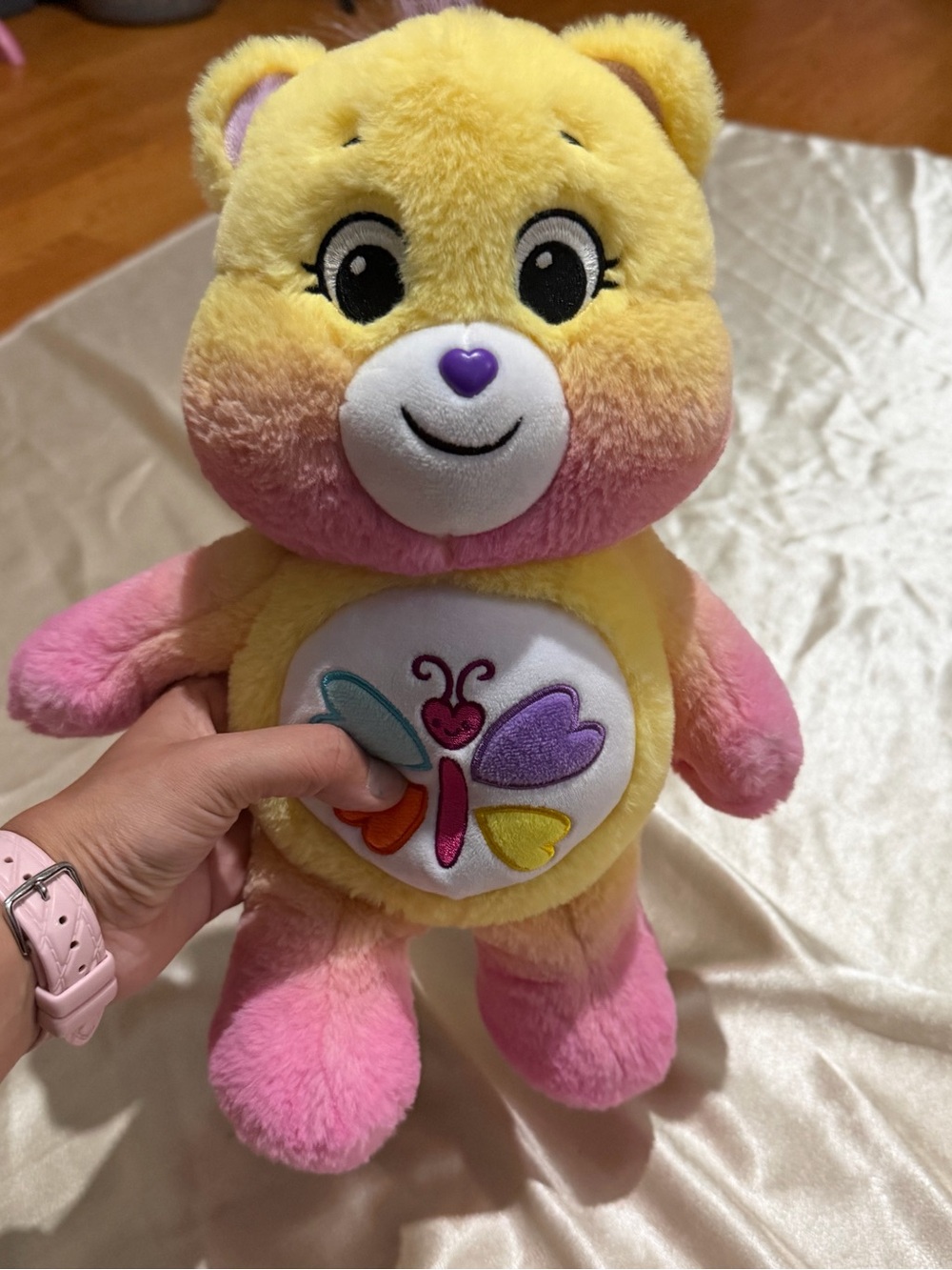 Care Bears Calming Heart Bear Butterfly Belly Badge Plush 14 Inch
